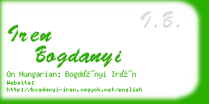 iren bogdanyi business card